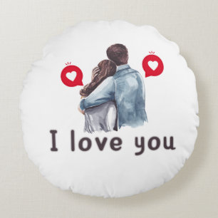 I love you valentine trending Ornament designs Round Pillow