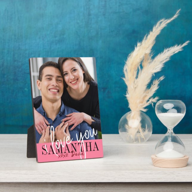 I Love You Valentine's Day Photo Plaque (Side)