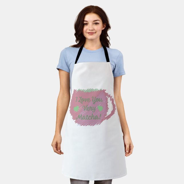 I Love You Very Matcha  Apron (Worn)