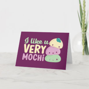 I Love You Very Mochi Kawaii Funny Valentine's Day Holiday Card