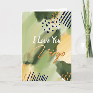 “I Love You, Virgo” Zodiac Abstract Card