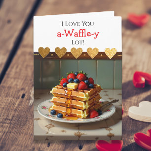 I Love You   Waffle Pun Themed Valentine's Day Card