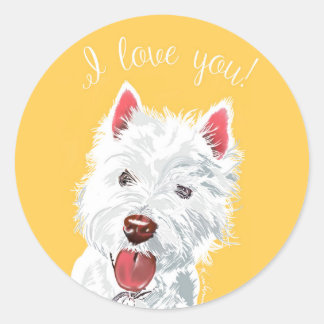 I love you westie stickers