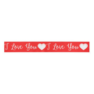 I Love You White Valentine's Grosgrain Ribbon