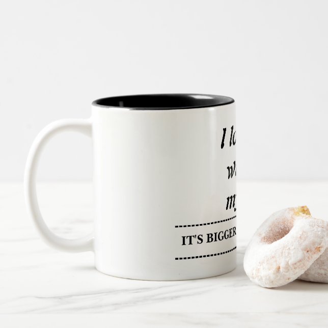 I Love You With All My Butt Two-Tone Coffee Mug (With Donut)
