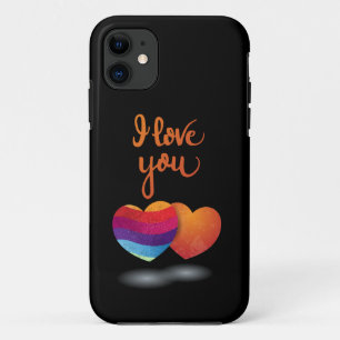 I love You with Couple of Hearts iPhone 11 Case