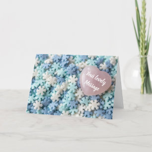 I love you with lovely hearts and snowflakes! holiday card