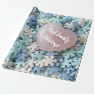 I love you with lovely hearts and snowflakes! wrapping paper