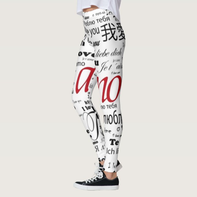 I love you with many languages leggings (Left)