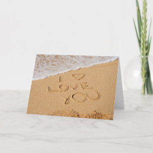 I Love You Written on the Sand Card