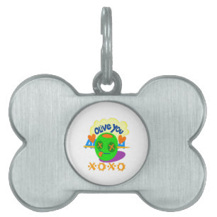 I Love You XOXO beautiful amazing Graphic text Art Pet Tag