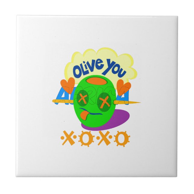 I Love You XOXO beautiful amazing Graphic text Art Tile (Front)