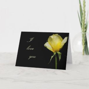 I love you yellow rose greeting card