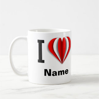 I Love [Your Name]" Heart  Mug