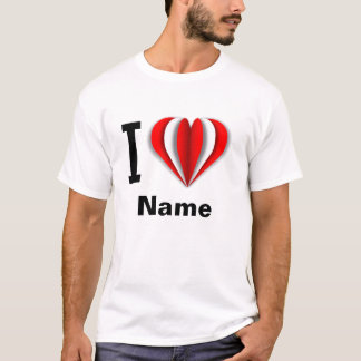 "I Love [Your Name]" Heart T-Shirt
