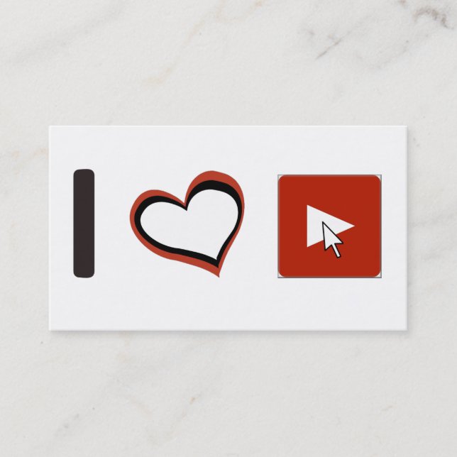 I LOVE YOUTUBE SYMBOLS BUSINESS CARD (Front)