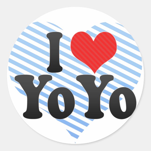 I Love YoYo Classic Round Sticker (Front)