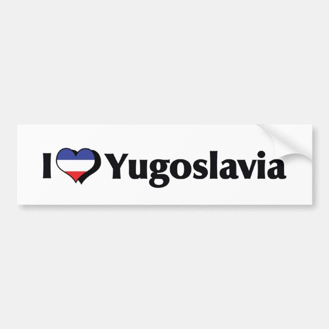 I Love Yugoslavia Flag Bumper Sticker (Front)