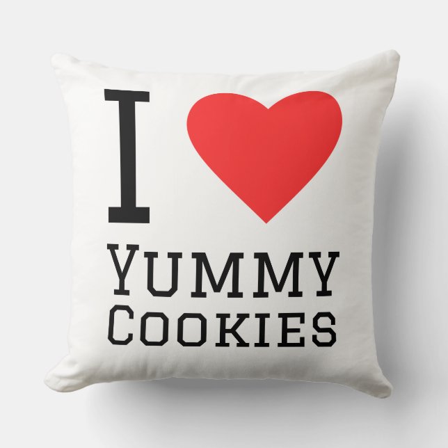 I love yummy cookie  throw pillow (Front)