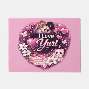 I Love Yuri   Kawaii Girls’ Love Anime Aesthetic  Doormat