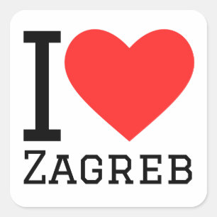 I love Zagreb Square Sticker