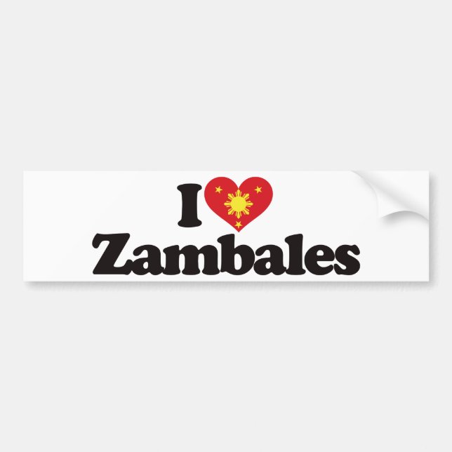 I Love Zambales Bumper Sticker (Front)