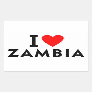 I love zambia country like heart travel tourism sticker