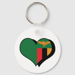 I Love Zambia Keychain