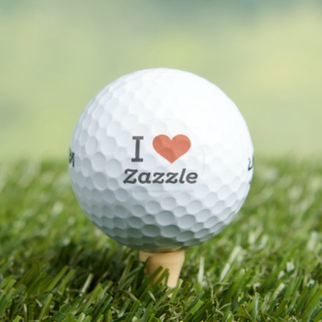I Love Zazzle Golf Balls (Insitu Tee)