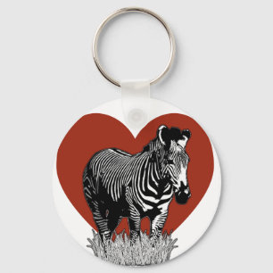 I Love Zebras Keychain