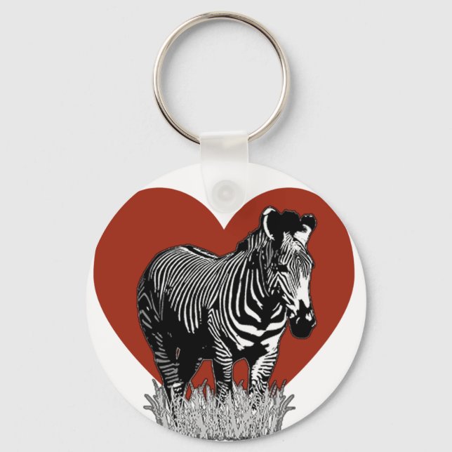 I Love Zebras Keychain (Front)