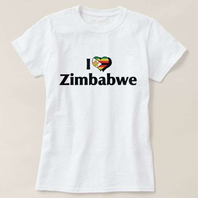 I Love Zimbabwe Flag Shirt (Design Front)
