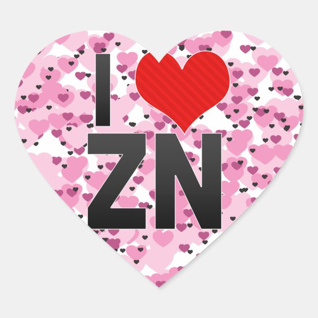 I Love ZN Heart Sticker (Front)