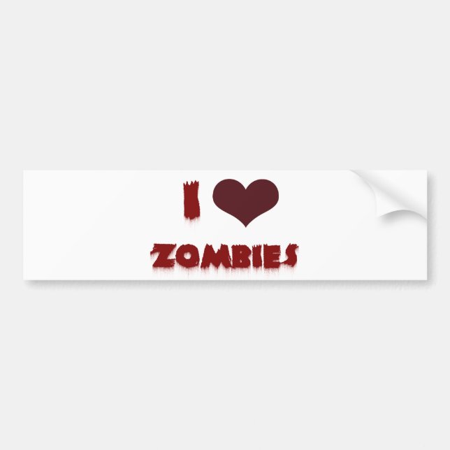 I love zombies bumper sticker (Front)