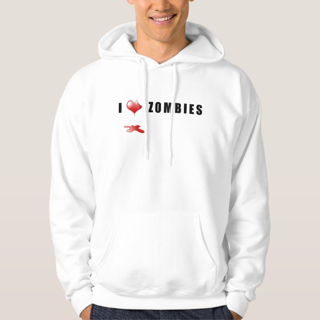 I Love Zombies Hoodie (Front)
