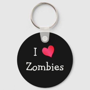 I Love Zombies Keychain
