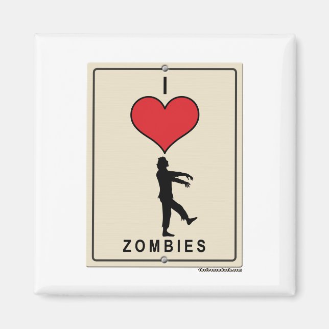 I Love Zombies Magnet (Front)
