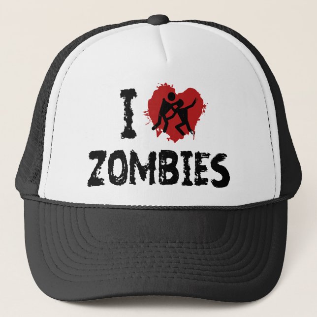 I Love Zombies Trucker Hat (Front)