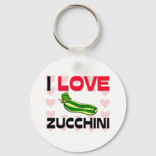I Love Zucchini Keychain