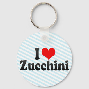 I Love Zucchini Keychain
