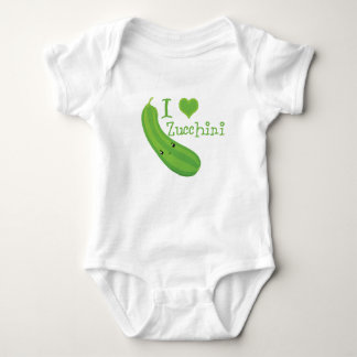 I Love Zucchini Smiling Kawaii Zucchini Baby Bodysuit