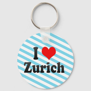 I Love Zurich, Switzerland Keychain