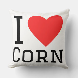 I lover corn throw pillow