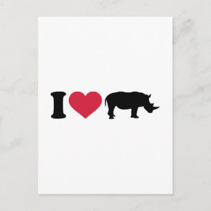 I loves Rhinos Postcard