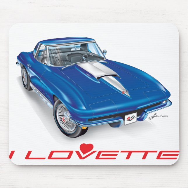 I LOVETTE UNIQUE CAR DESIGN MOUSE PAD (Front)