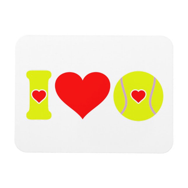 I lovw tennis magnet (Horizontal)