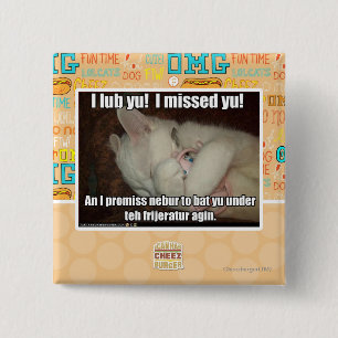 I lub Yu! I missed yu! 2 Inch Square Button