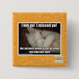 I lub Yu! I missed yu! 2 Inch Square Button