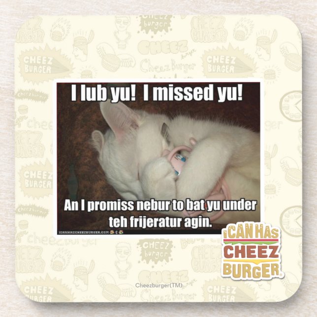 I lub Yu! I missed  yu! Coaster (Front)