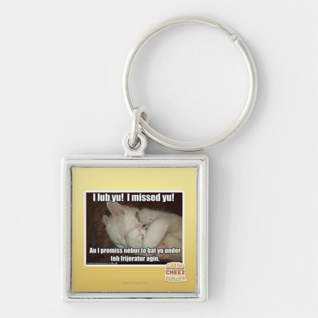I lub Yu! I missed  yu! Keychain (Front)